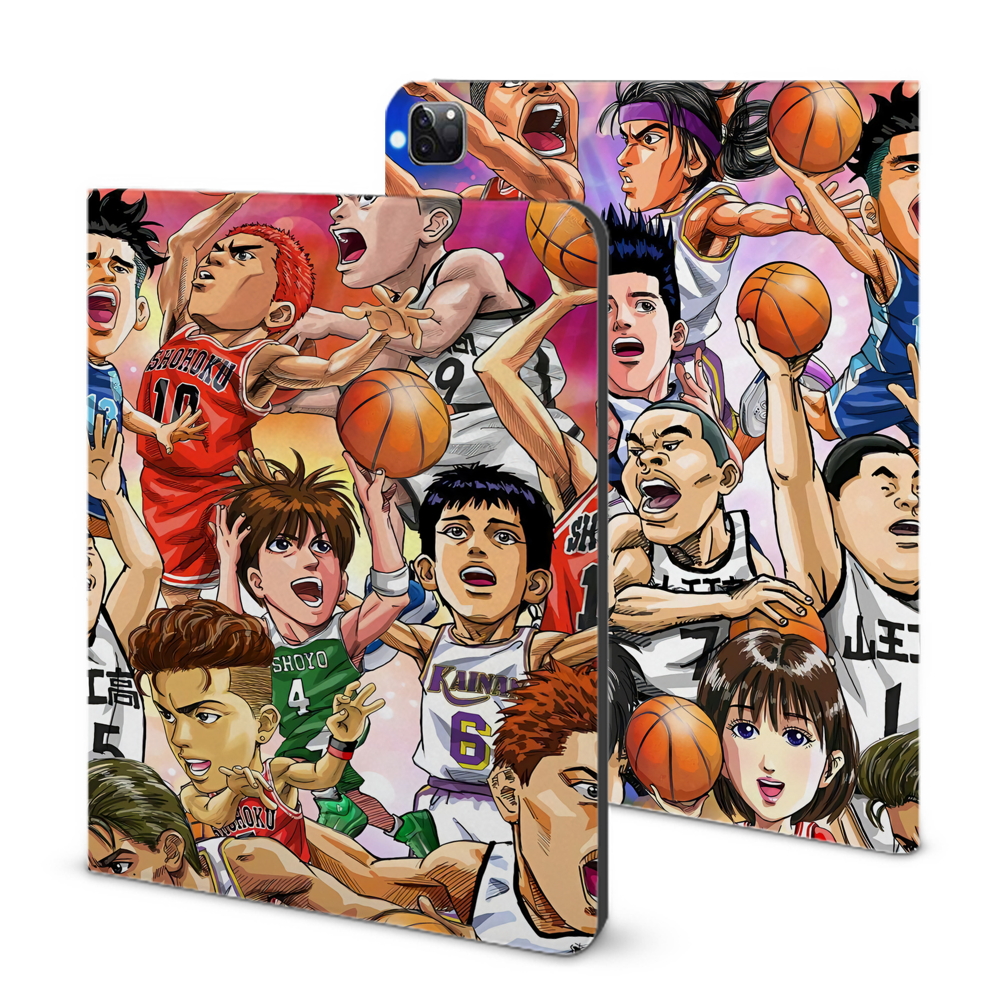 （画像用） SLAM DUNK／スラムダンク IPad ケース ブック型 PUレザー TPU 耐衝撃 軽量 薄型 ペン収納なし 全面保護 IPad 各モデル対応